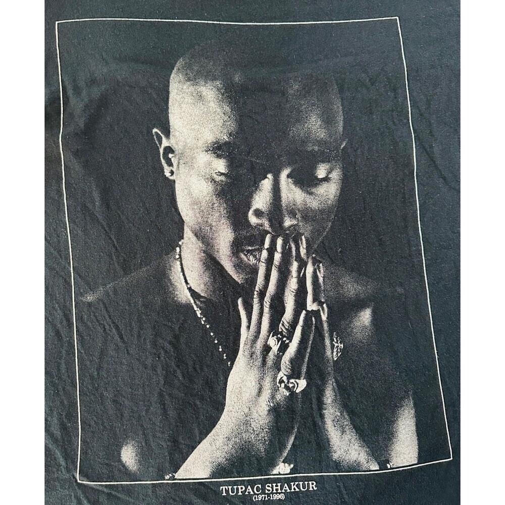 Tupac Shakur T-Shirt Black Large Graphic Hip Hop Men’s Bravado Tee - Picture 2 of 5